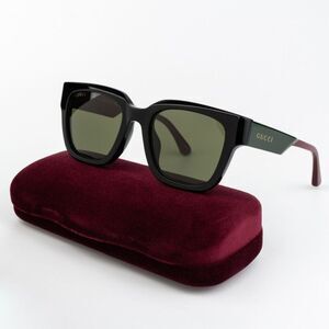 NEW Gucci GG1670SK 005 Black Red Green Square Unisex Sunglasses